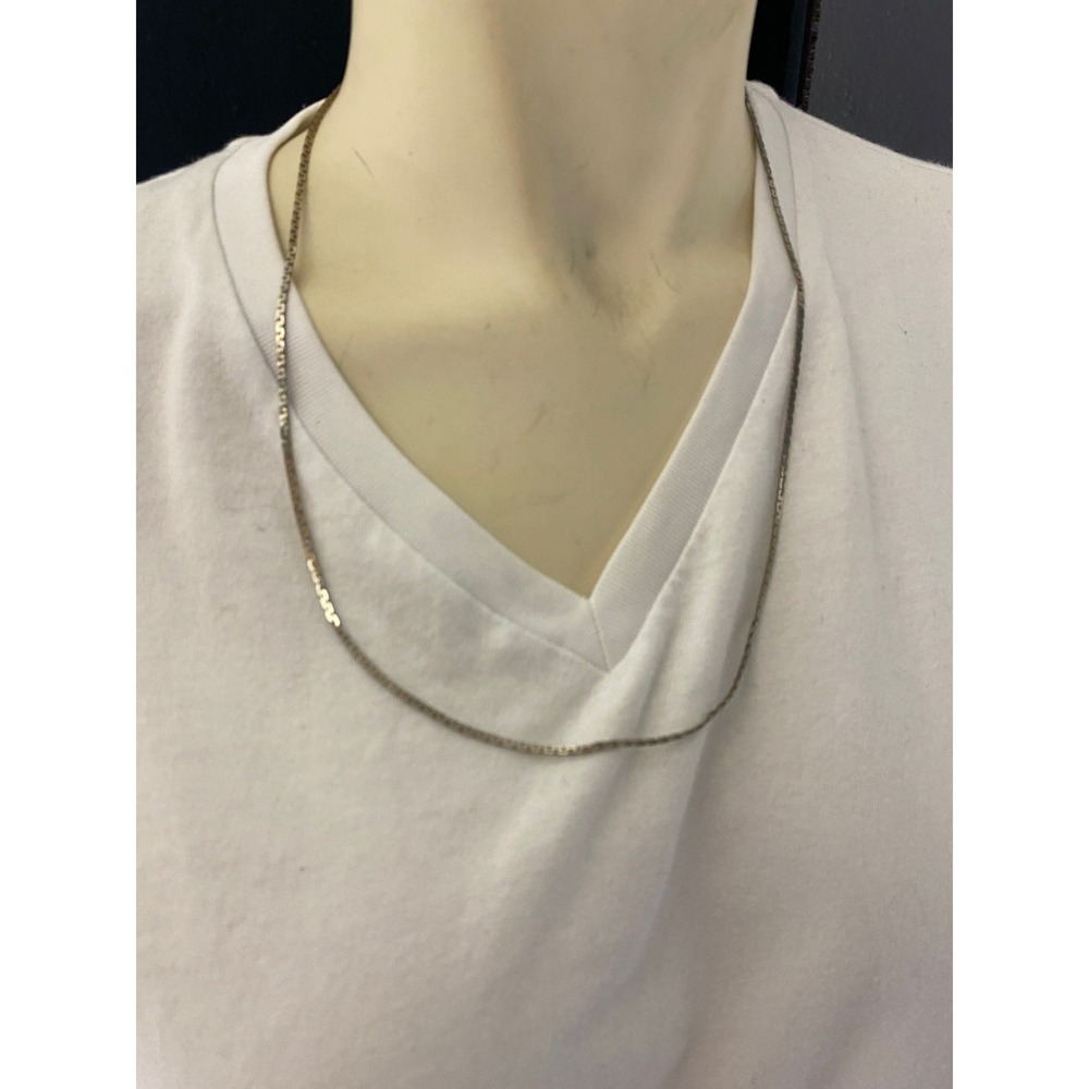 Vintage Gold Tone Box Chain Necklace Unisex Costume Jewelry